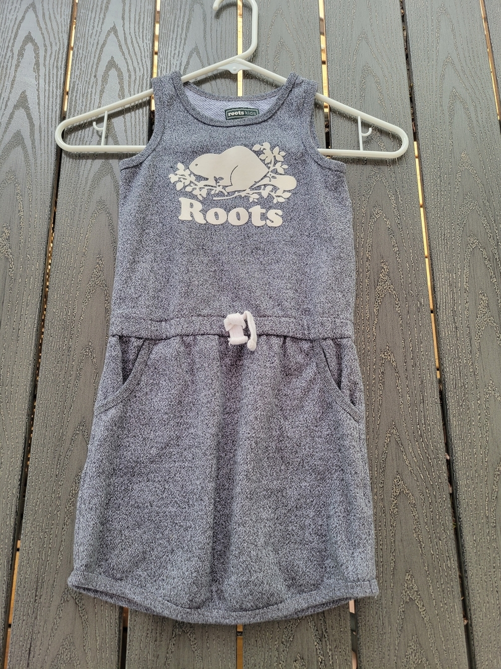 Roots Girls' Heather Gray Terry Knit Tank Dress SKU #2